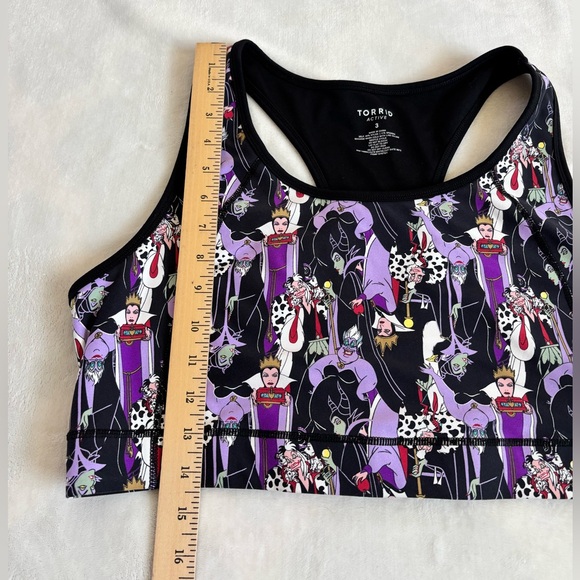 Torrid Active Disney Villains Sports Bra Size 3 3X Maleficent Ursula Cruella - Picture 4 of 7